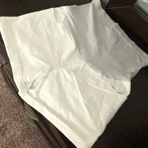 White maternity shorts